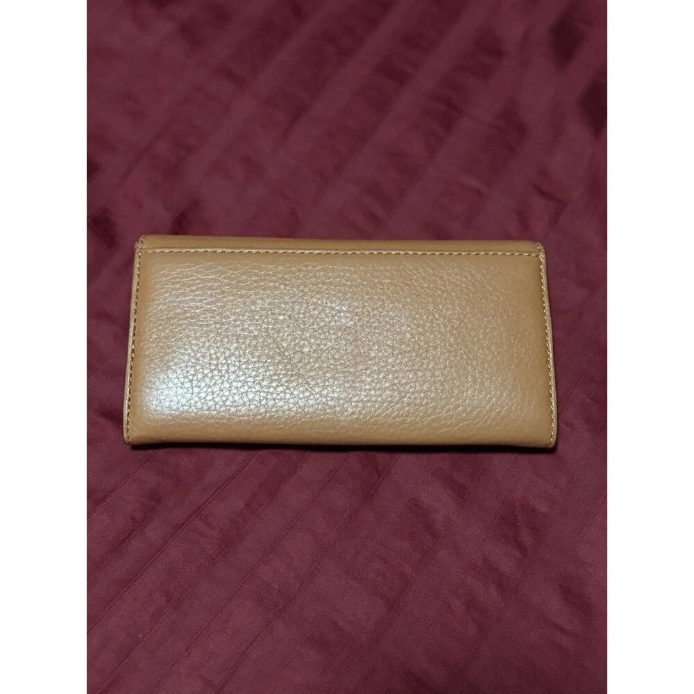 Michael Kors Brown Saffiano Leather MK Logo Envelope Wallet